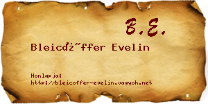 Bleicöffer Evelin névjegykártya